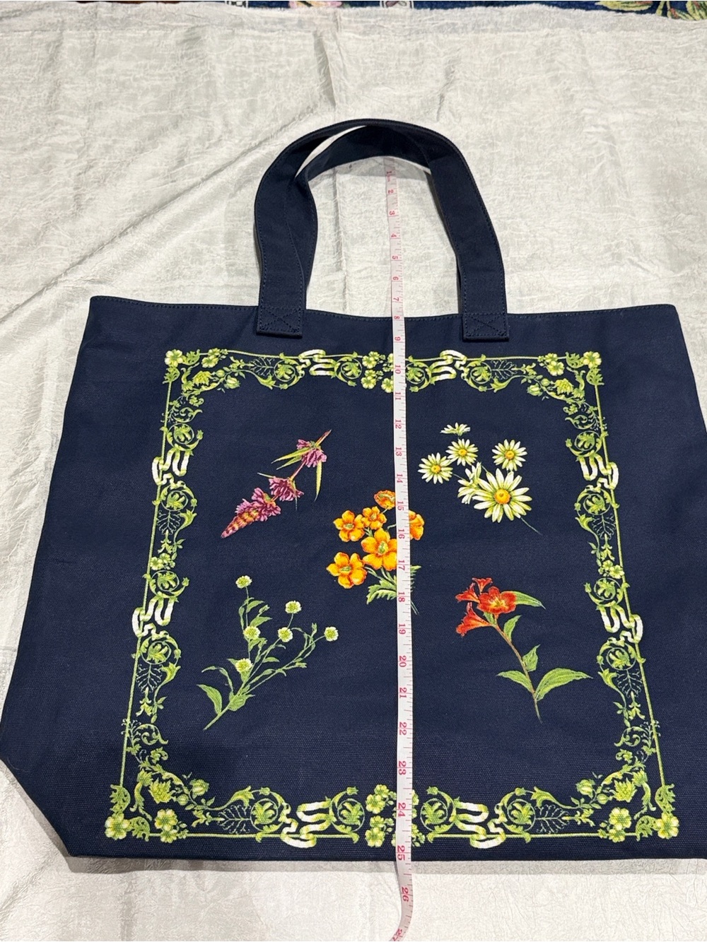 Agua Bendita x Target Floral Canvas Tote Bag Navy Blue - Picture 7 of 7